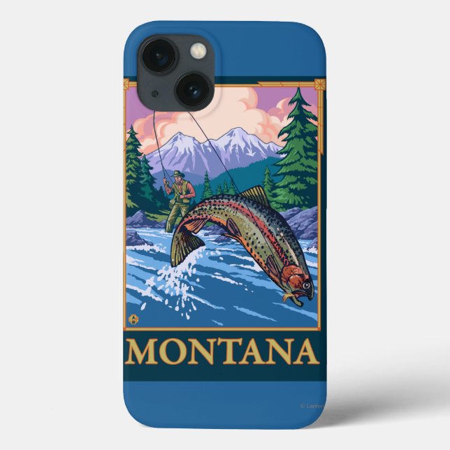 Fly Fishing Scene - Montana Case-Mate iPhone Case (Back)