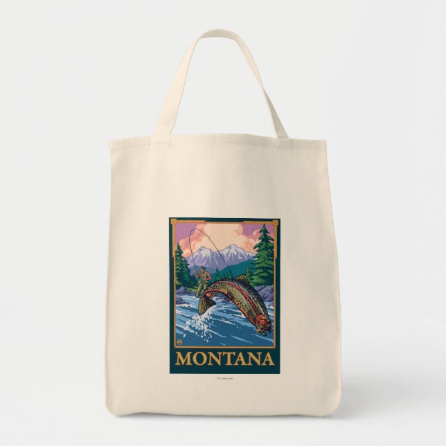 Fly Fishing Scene - Montana Tote Bag (Front)