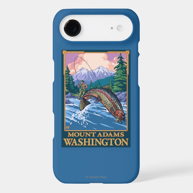 Fly Fishing Scene - Mount Adams, Washington Case-Mate iPhone Case (Back)