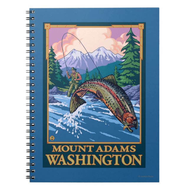 Fly Fishing Scene - Mount Adams, Washington Notebook (Front)