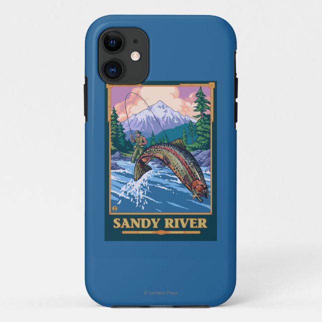 Fly Fishing Scene - Sandy River, Oregon Case-Mate iPhone Case (Back)