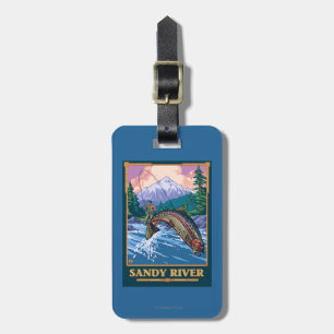 Fly Fishing Scene - Sandy River, Oregon Luggage Tag