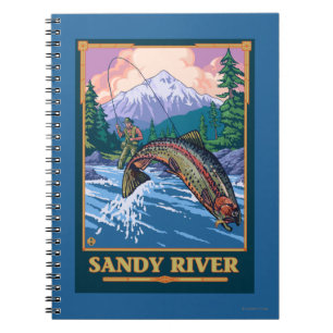 Fly Fishing Scene - Sandy River, Oregon Notebook