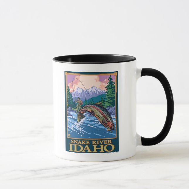 Fly Fishing Scene - Snake River, Idaho Mug (Right)
