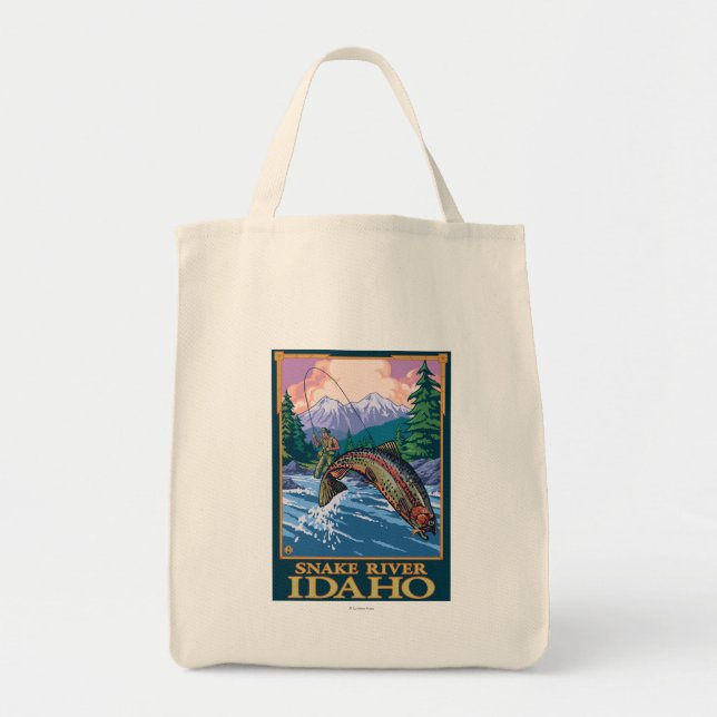 Fly Fishing Scene - Snake River, Idaho Tote Bag (Front)