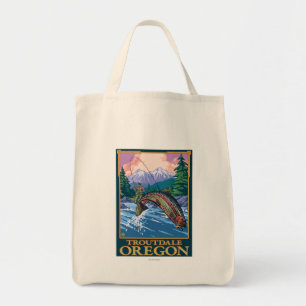 Fly Fishing Scene - Troutdale, Oregon Tote Bag