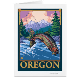 Fly Fishing Scene- Vintage Travel Poster