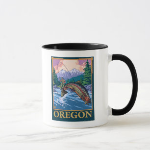 Fly Fishing Scene- Vintage Travel Poster Mug
