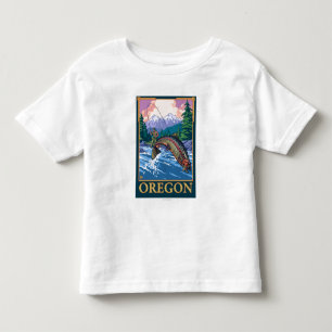 Fly Fishing Scene- Vintage Travel Poster Toddler T-Shirt