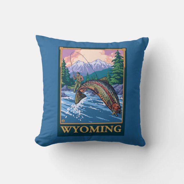 Fly Fishing Scene - Wyoming Cushion (Front)
