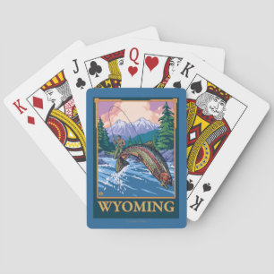 Fly Fishing Scene - Wyoming Playing Cards