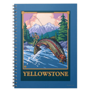 Fly Fishing Scene - Yellowstone National Park Notebook