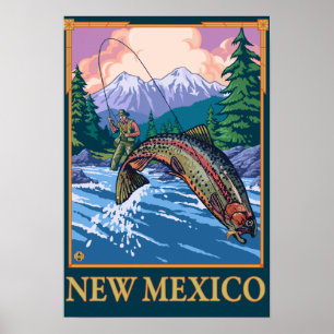 Fly Fishing SceneNew Mexico Poster