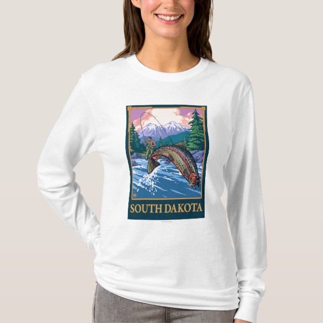 Fly Fishing SceneSouth Dakota T-Shirt (Front)