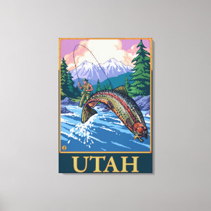 Fly Fishing SceneUtah Canvas Print