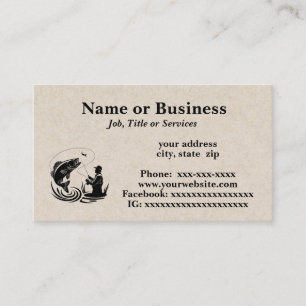 Fly fishing silhouette business card
