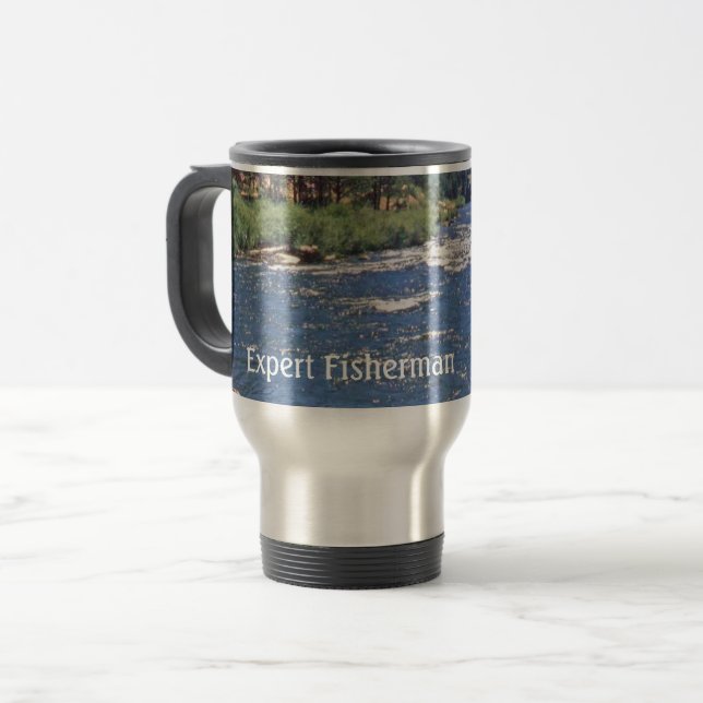 Fly Fishing Sport fisherman stream Personalise Travel Mug (Front Left)