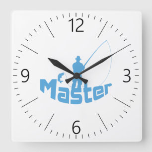Fly fishing square wall clock