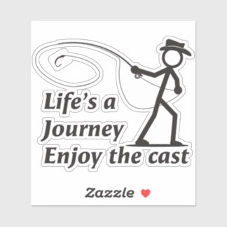 Fly Fishing stick figure guy casting a nymph