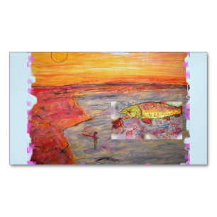 fly fishing sunset 	Magnetic business card