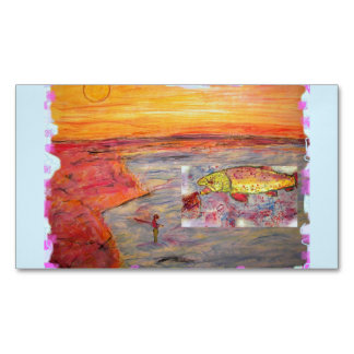 fly fishing sunset 	Magnetic business card