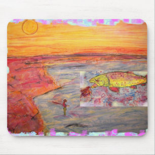 Fly Fishing Sunset Mouse Mat