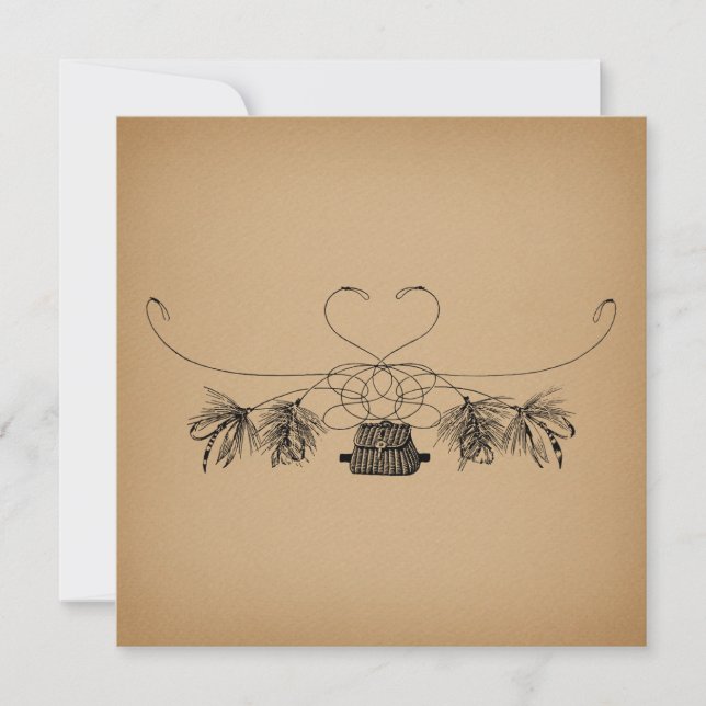 Fly Fishing Themed Vintage Art Card (Front)