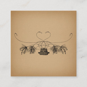 Fly Fishing Themed Vintage Art Enclosure Card