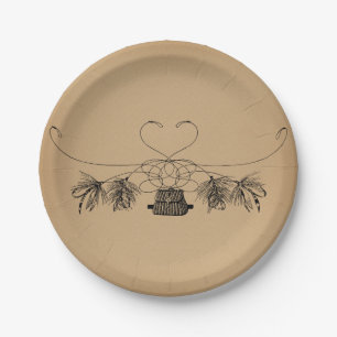 Fly Fishing Themed Vintage Art Paper Plate
