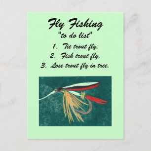 Fly Fishing "to do list" Postcard