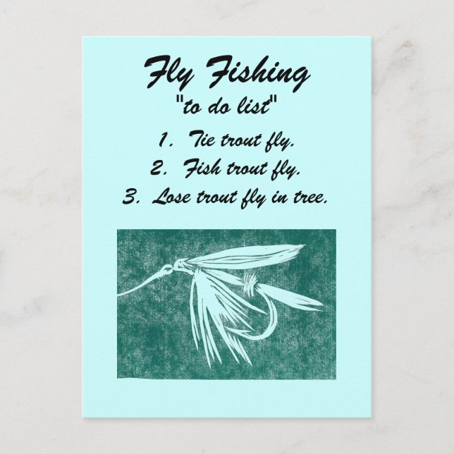 Fly Fishing "to do list" Postcard (Front)