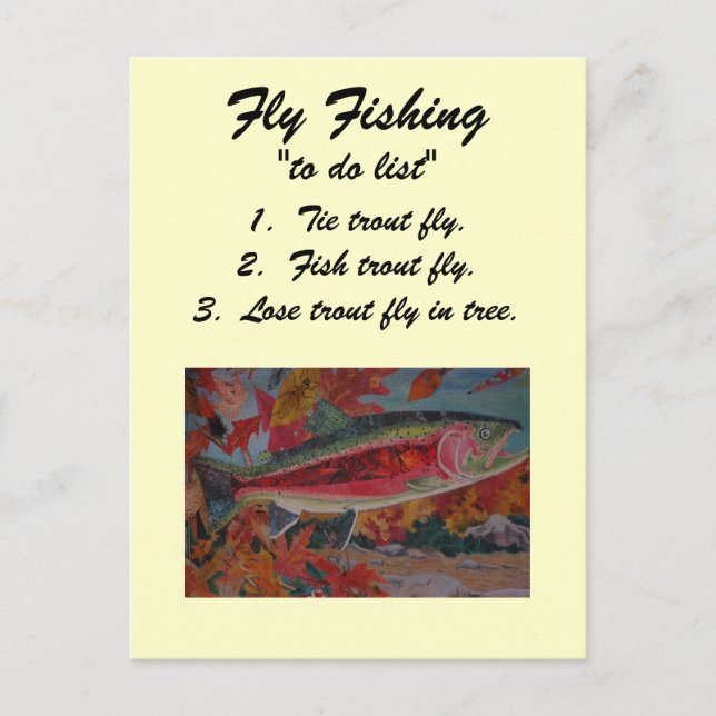 Fly Fishing "to do list" Postcard (Front)