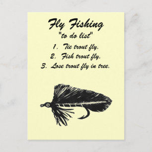 Fly Fishing "to do list" Postcard "Black Matuka"