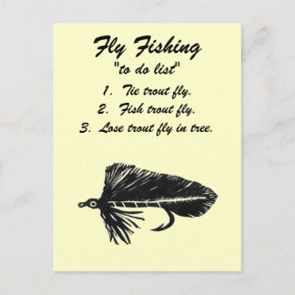 Fly Fishing "to do list" Postcard "Black Matuka"