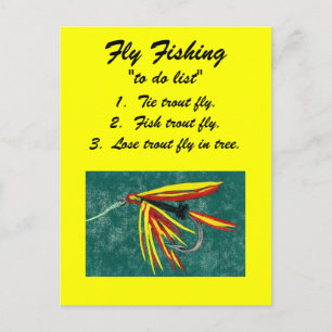 Fly Fishing "to do list" Postcard "firecracker"