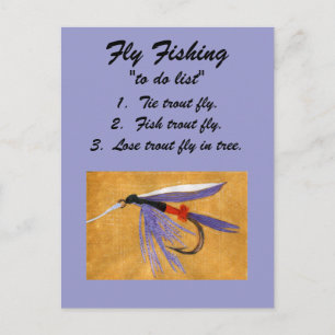 Fly Fishing "to do list" Postcard "freight train"