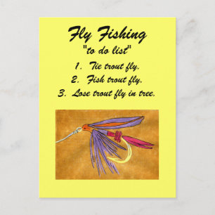 Fly Fishing "to do list" Postcard "freight train"