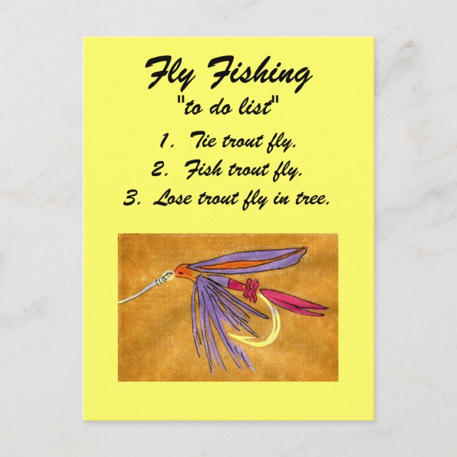 Fly Fishing "to do list" Postcard "freight train" (Front)