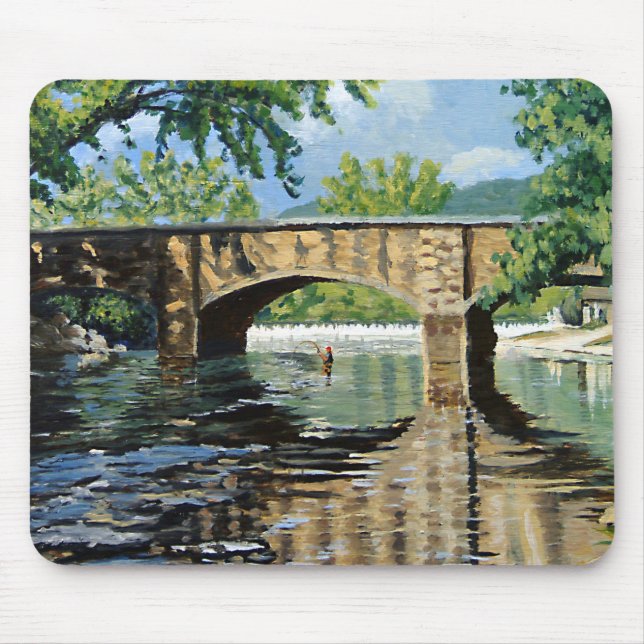 Fly Fishing Trout Angler Mouse Mat (Front)