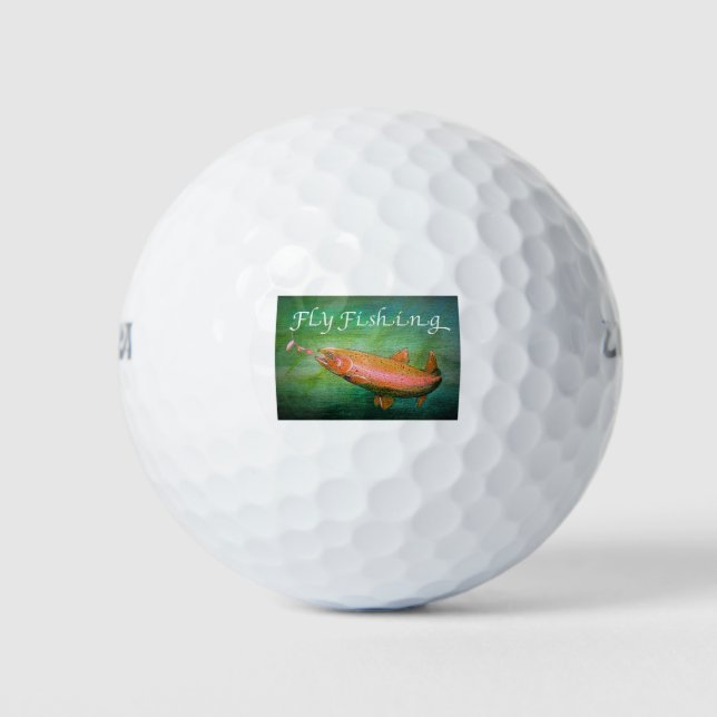 Fly Fishing Trout Salmon / Rainbow Trout Gift Golf Balls (Front)