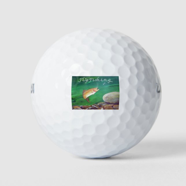 Fly Fishing Trout Salmon / Rainbow Trout Gift Golf Balls (Front)