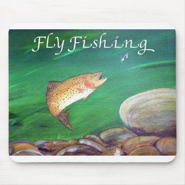 Fly Fishing Trout Salmon / Rainbow Trout Gift Mouse Mat (Front)
