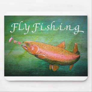Fly Fishing Trout Salmon / Rainbow Trout Gift Mouse Mat