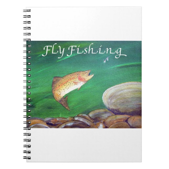Fly Fishing Trout Salmon / Rainbow Trout Gift Notebook (Front)