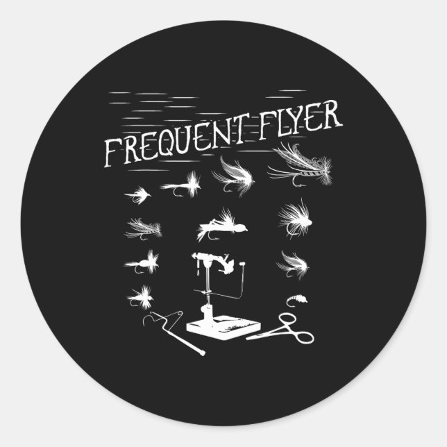 Fly Fishing Tying Fun Fisherman Christmas Fathers  Classic Round Sticker (Front)