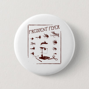 Fly Fishing Tying Funny Fisherman Christmas Father 6 Cm Round Badge