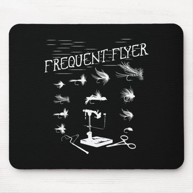 Fly Fishing Tying Funny Fisherman Christmas Father Mouse Mat (Front)