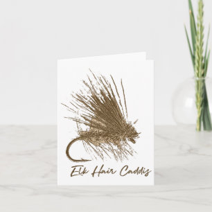 Fly Fishing Vintage Elk Hair Caddis Drawing Card