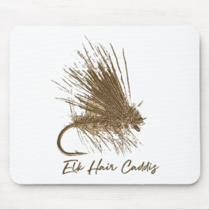Fly Fishing Vintage Elk Hair Caddis Drawing Mouse Mat