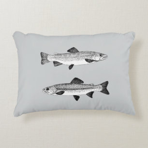 Fly Fishing - Vintage Trout Decorative Cushion